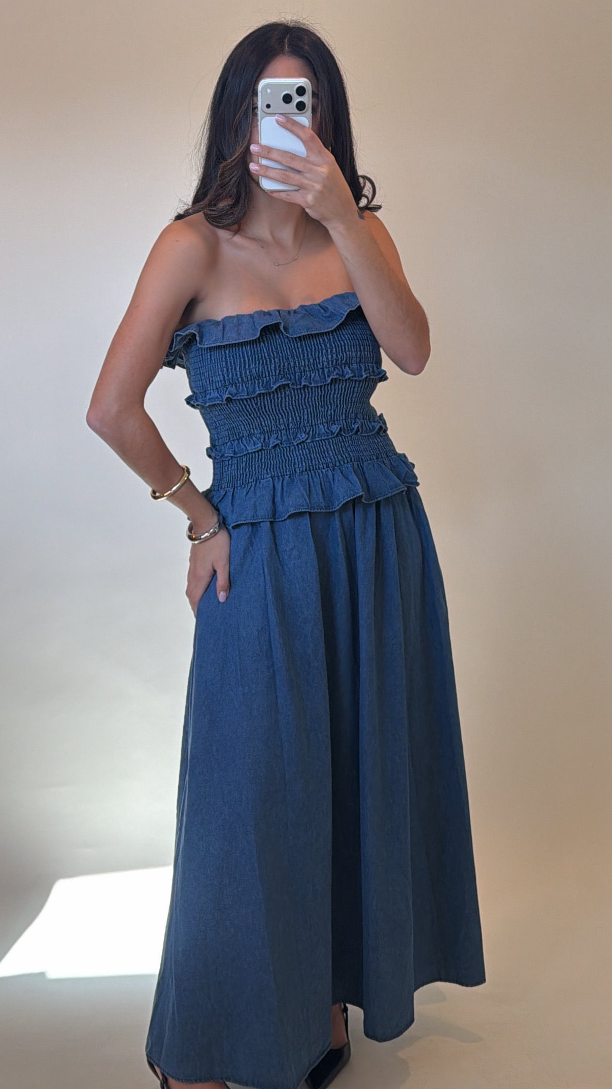 Denim Love Maxi Dress-FINAL SALE