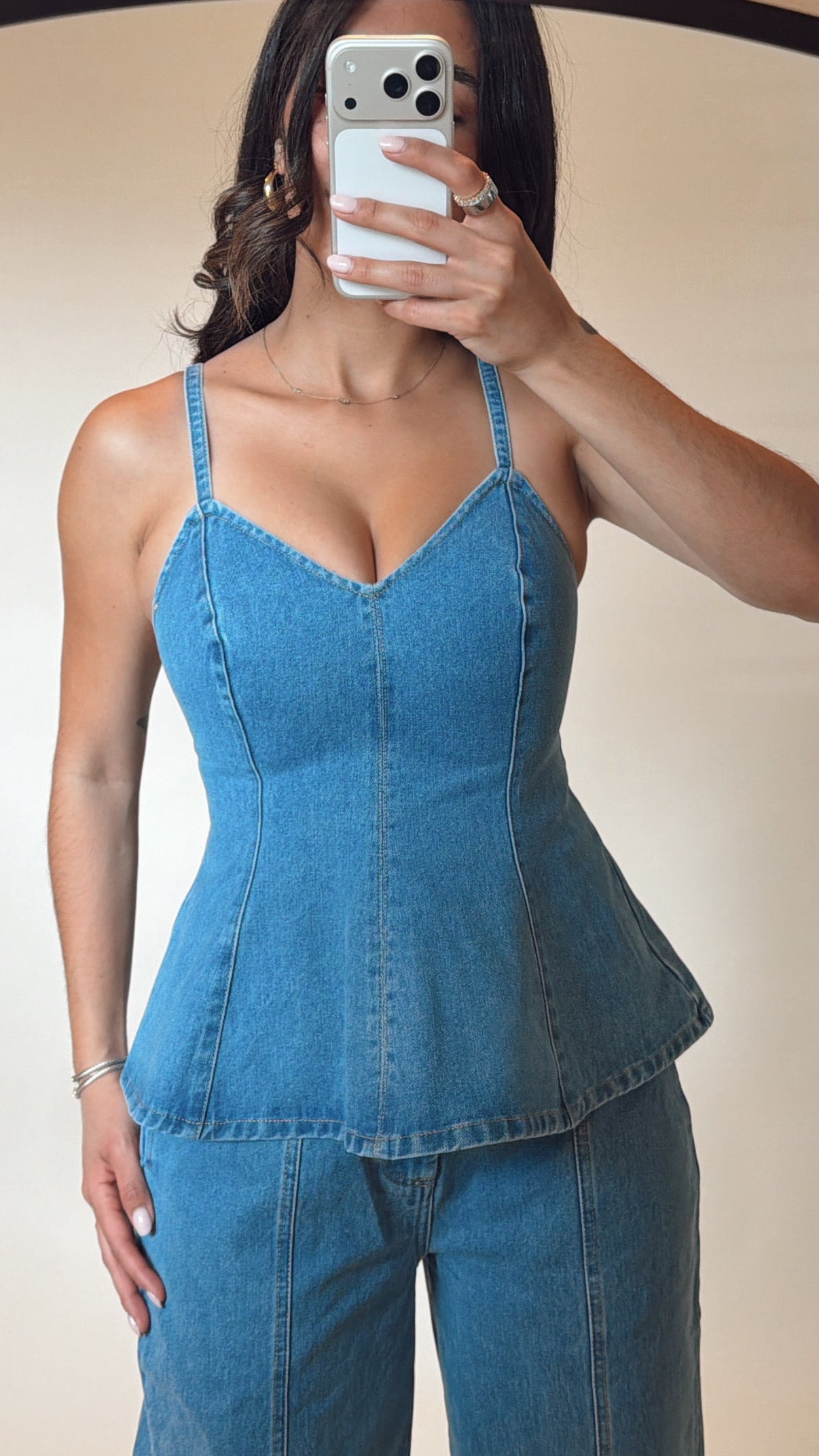 Timeless Peplum Denim Set
