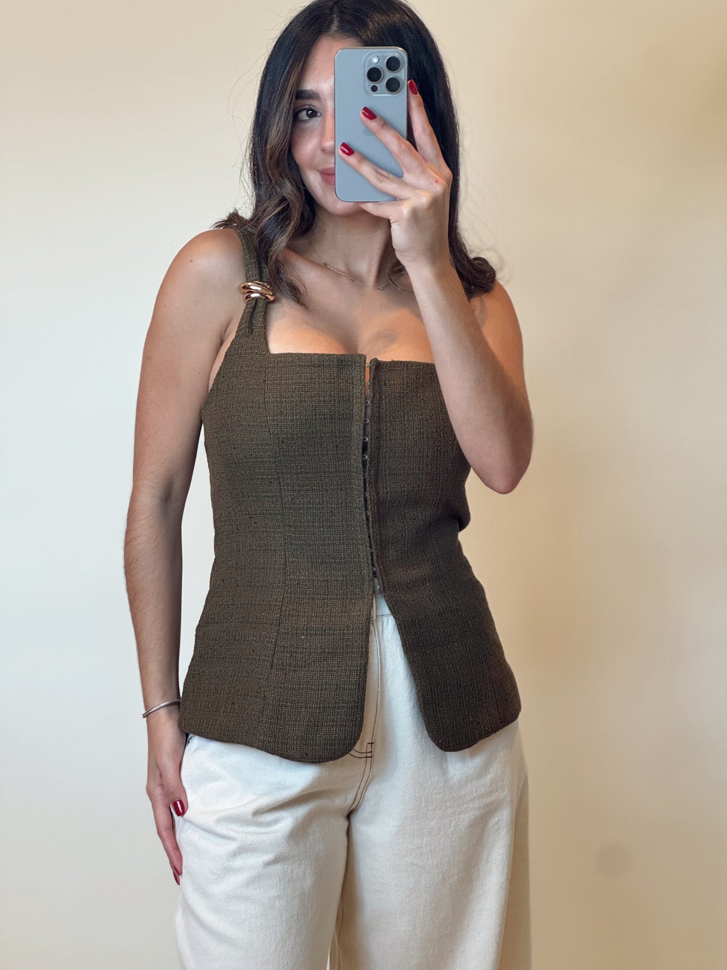 Olive Corset Top