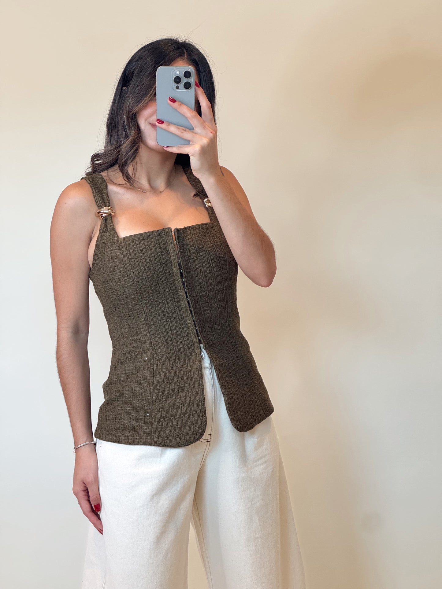 Olive Corset Top