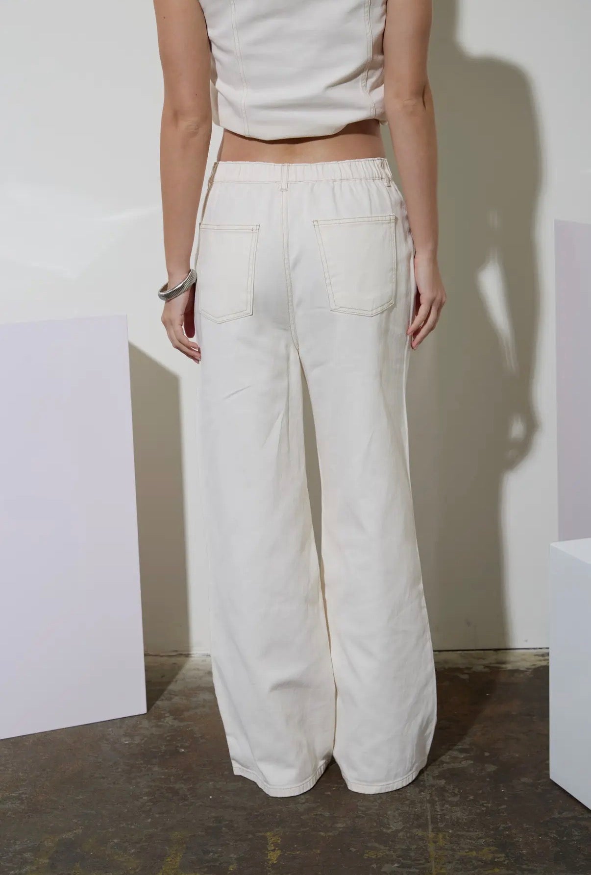 Drawstring Detail Denim Pants