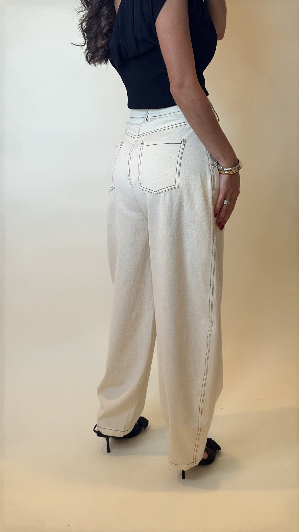 Soft Cotton Barrel Leg Pants