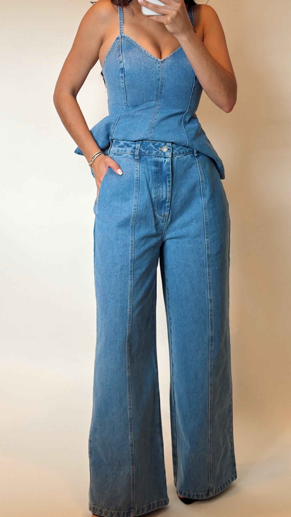 Timeless Peplum Denim Set