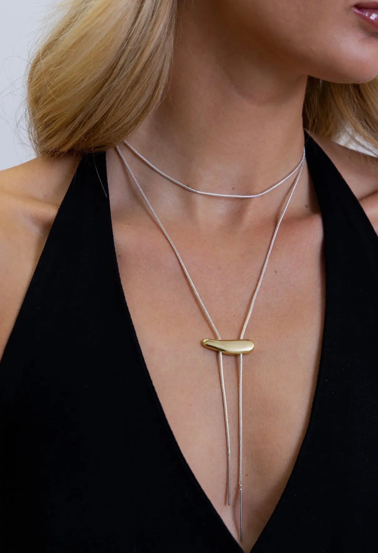 Two Tone Bolo Necklace