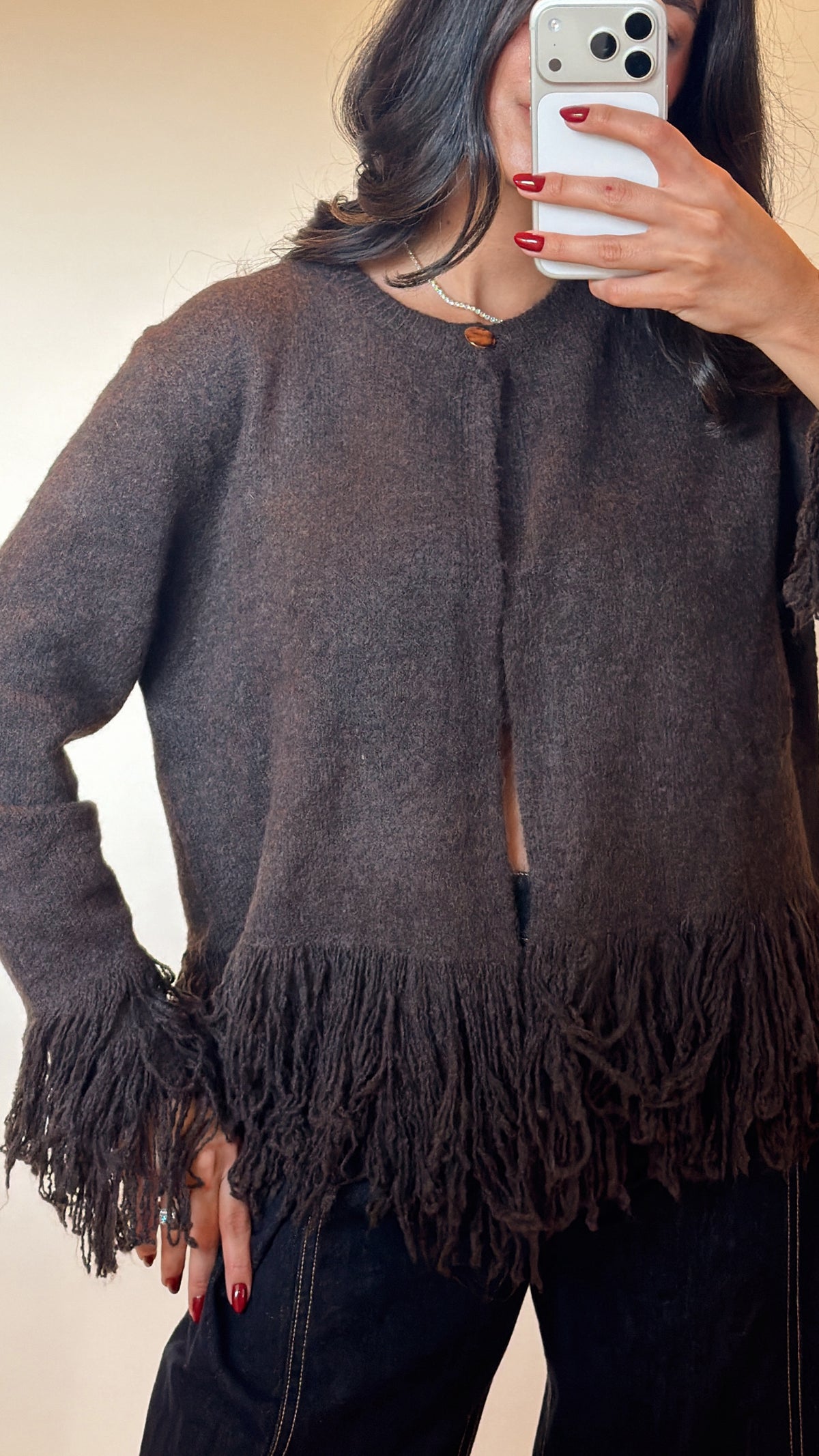 Fringe Knit Cardigan
