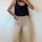 Folded Waist Distressed Baggy Jeans
