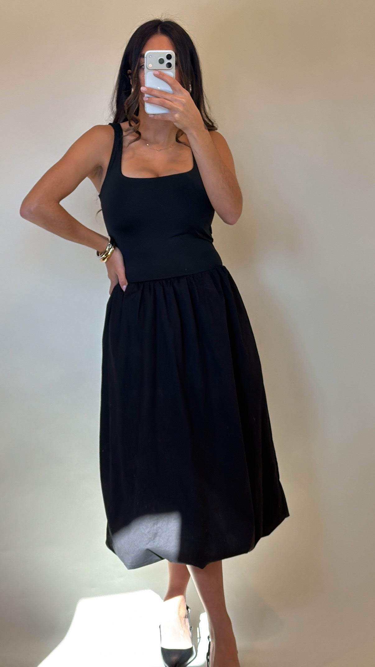 Bustier Top Ballon Midi Dress-FINAL SALE