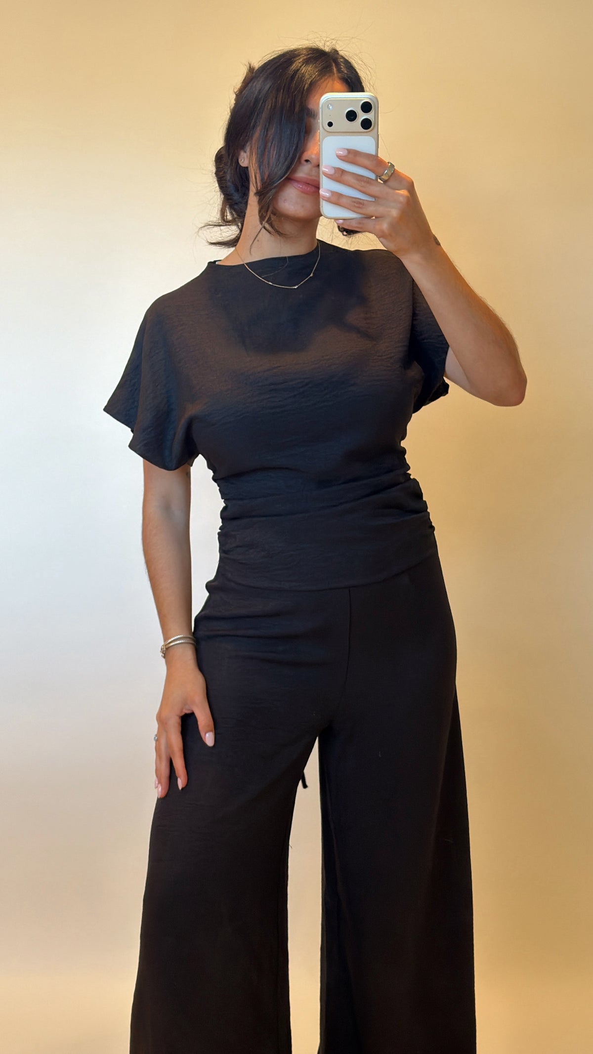 Noir Wide-Leg Essential Jumpsuit