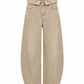 Folded Waist Distressed Baggy Jeans