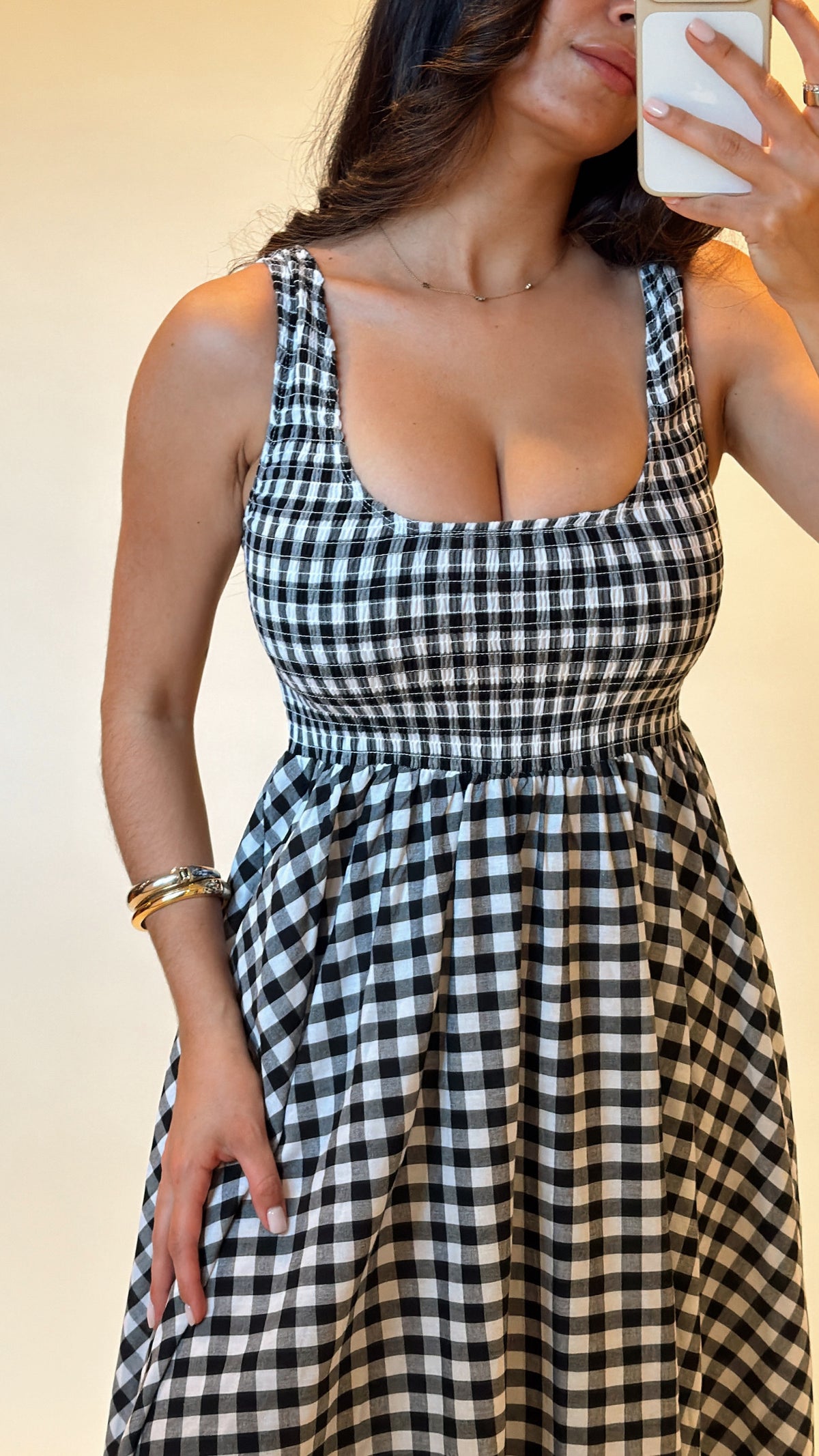 Maren Gingham Smocked Maxi Dress
