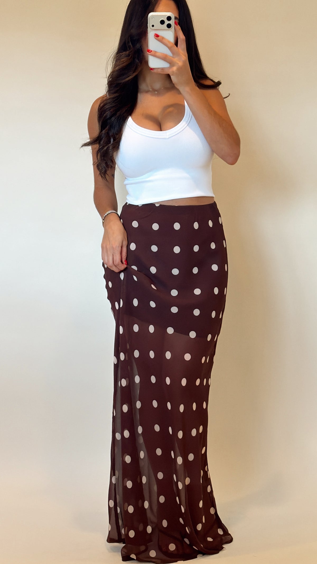 Polka Dot Maxi Skirt