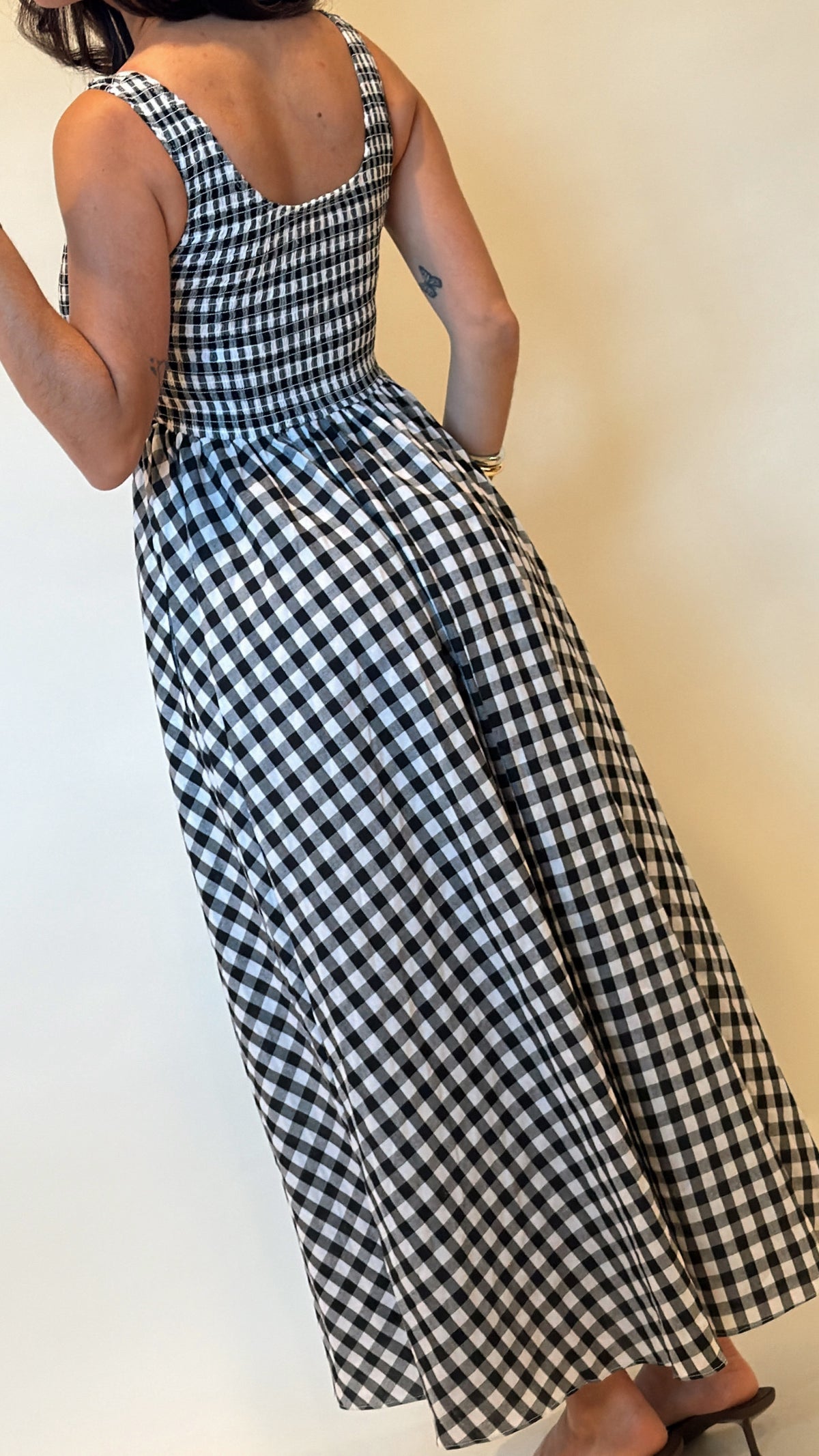 Maren Gingham Smocked Maxi Dress