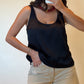Sleeveless Satin Tank Top