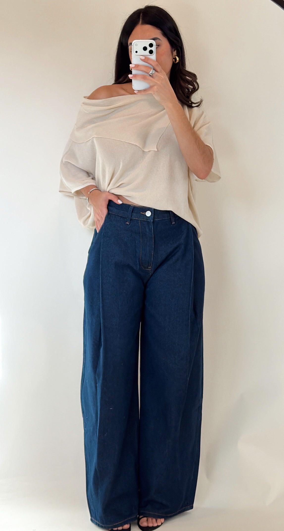 Modern Pleat Denim Pants