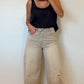 Folded Waist Distressed Baggy Jeans