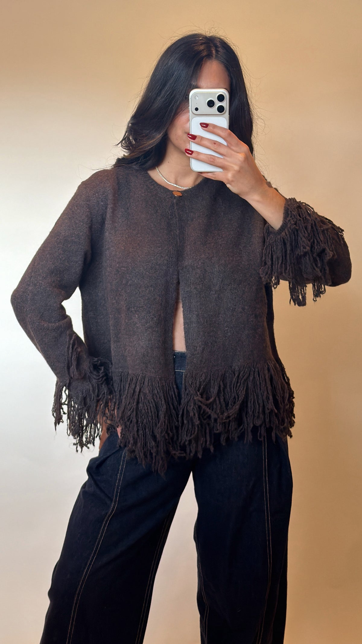 Fringe Knit Cardigan