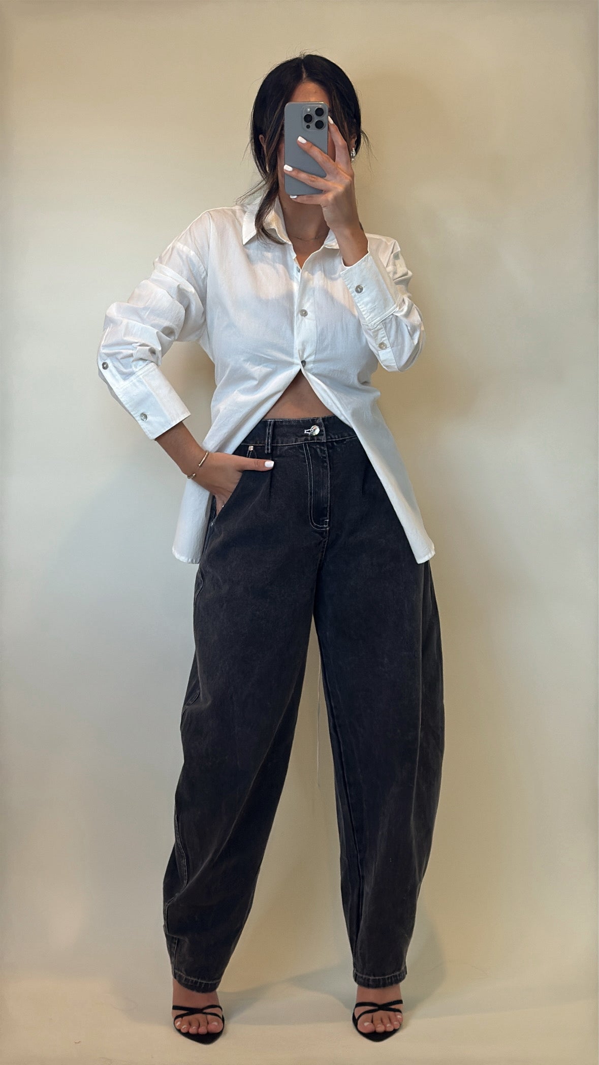 Seaside Cotton Barrel Pant Black