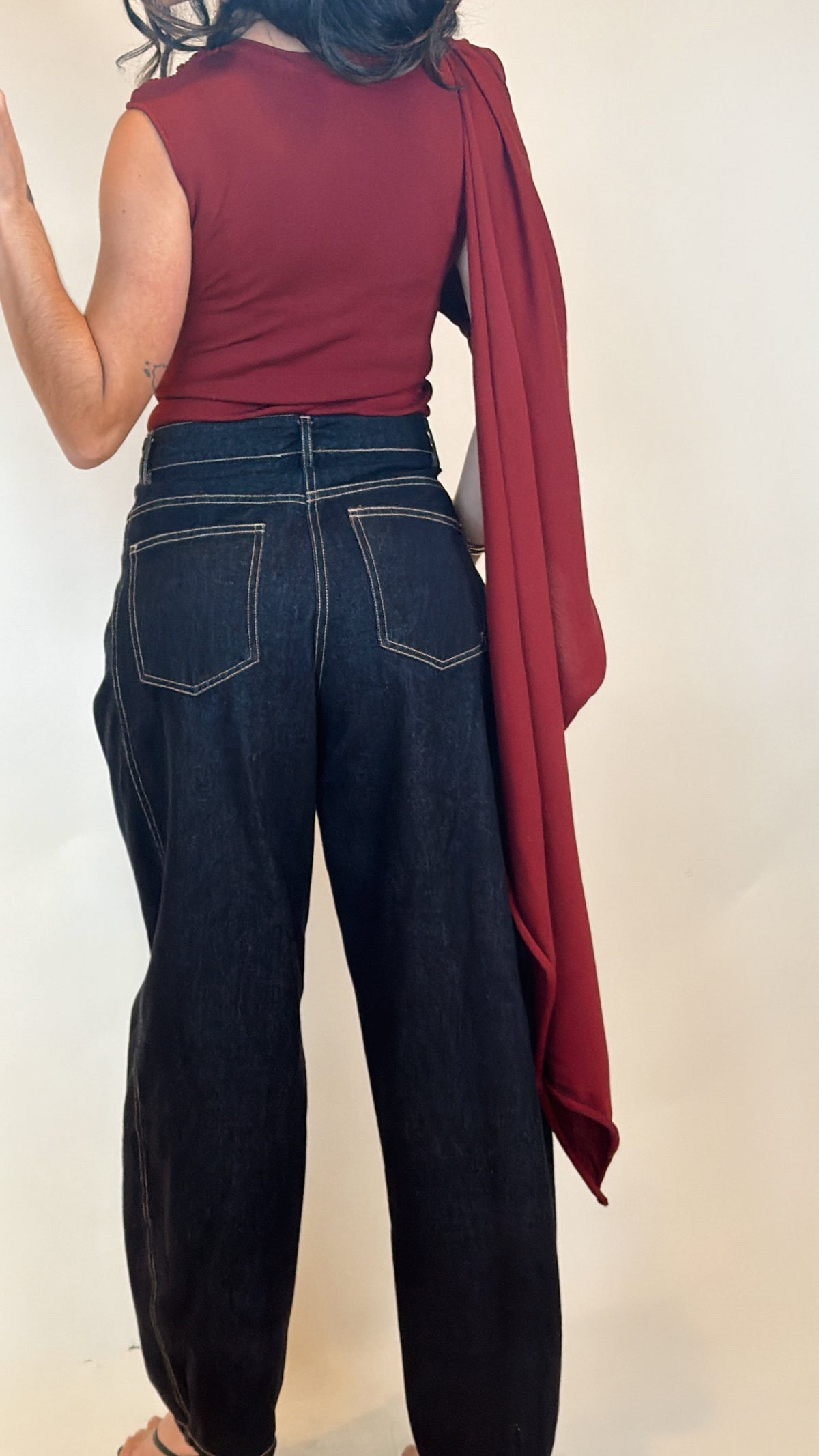 Morello Draped Scarf Top
