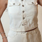 Ivory Denim Vest