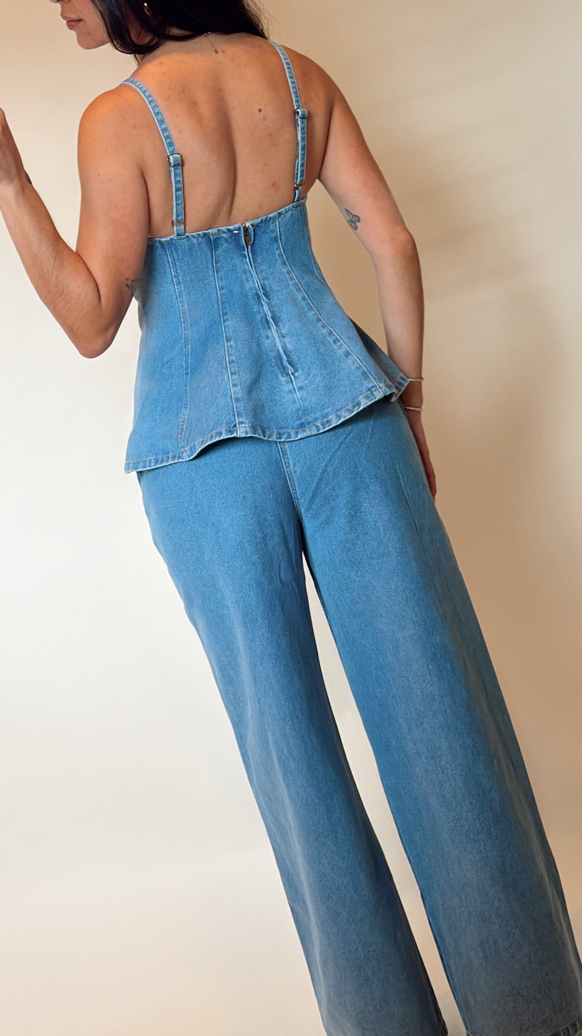 Timeless Peplum Denim Set