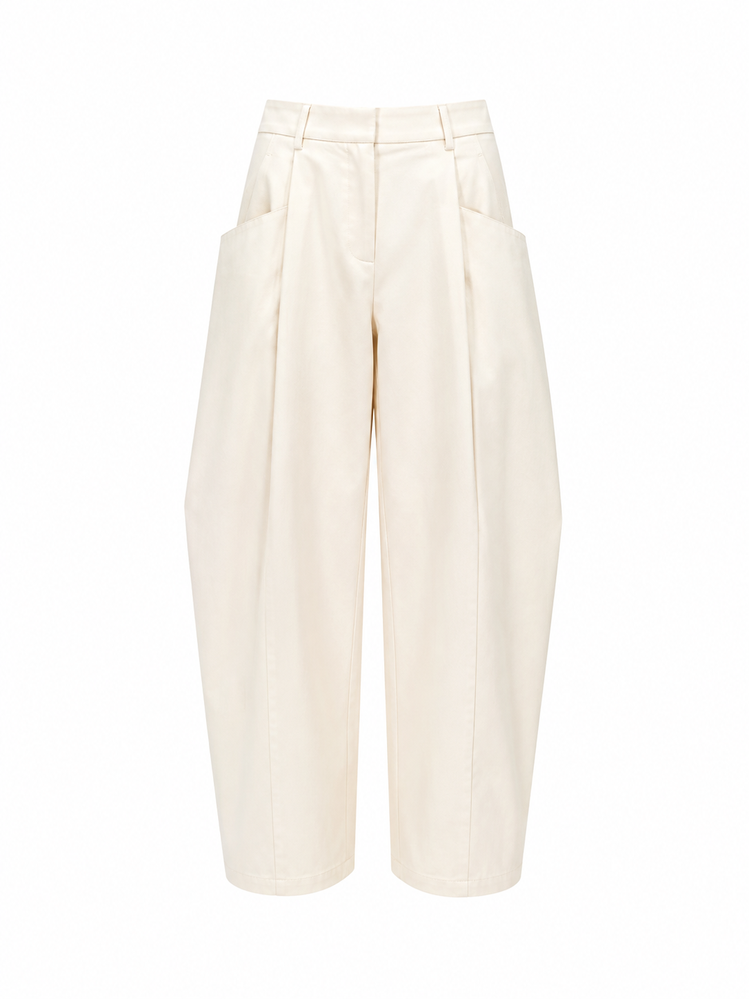 Cotton Barrel-Leg Trousers