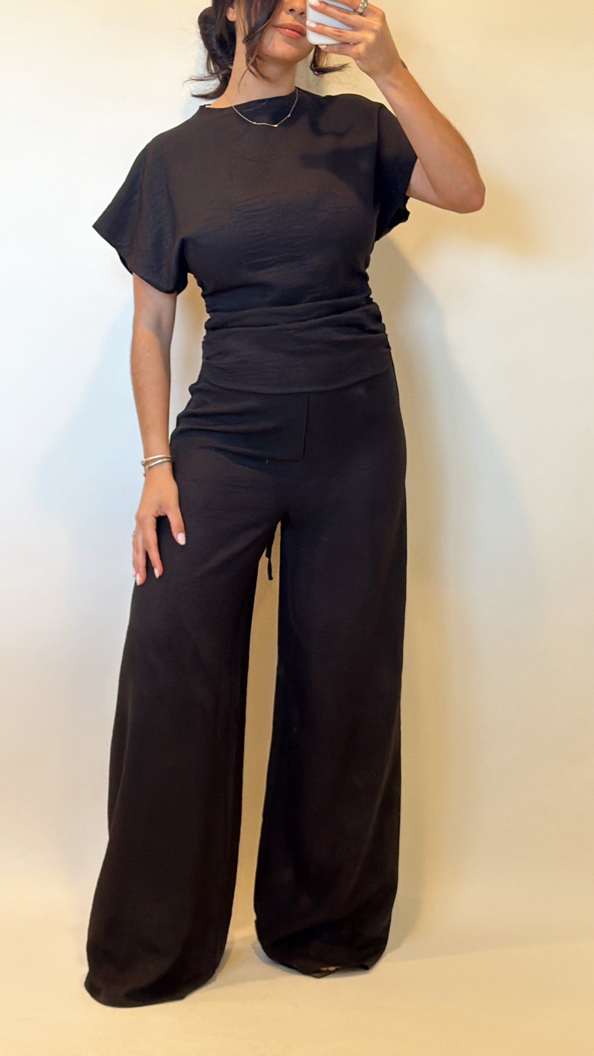 Noir Wide-Leg Essential Jumpsuit