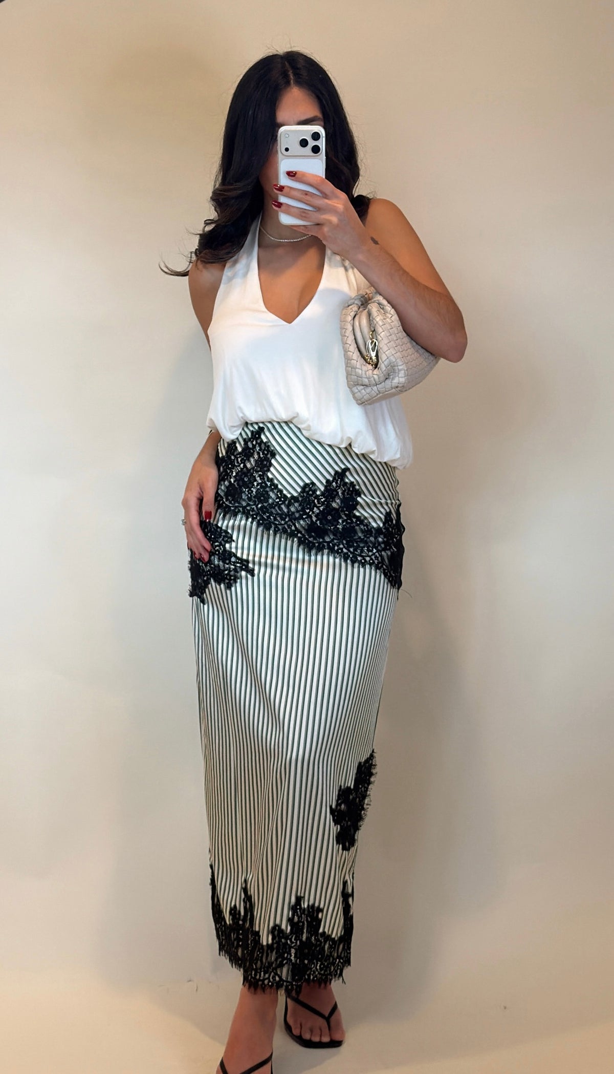 Verona Satin Lace Skirt