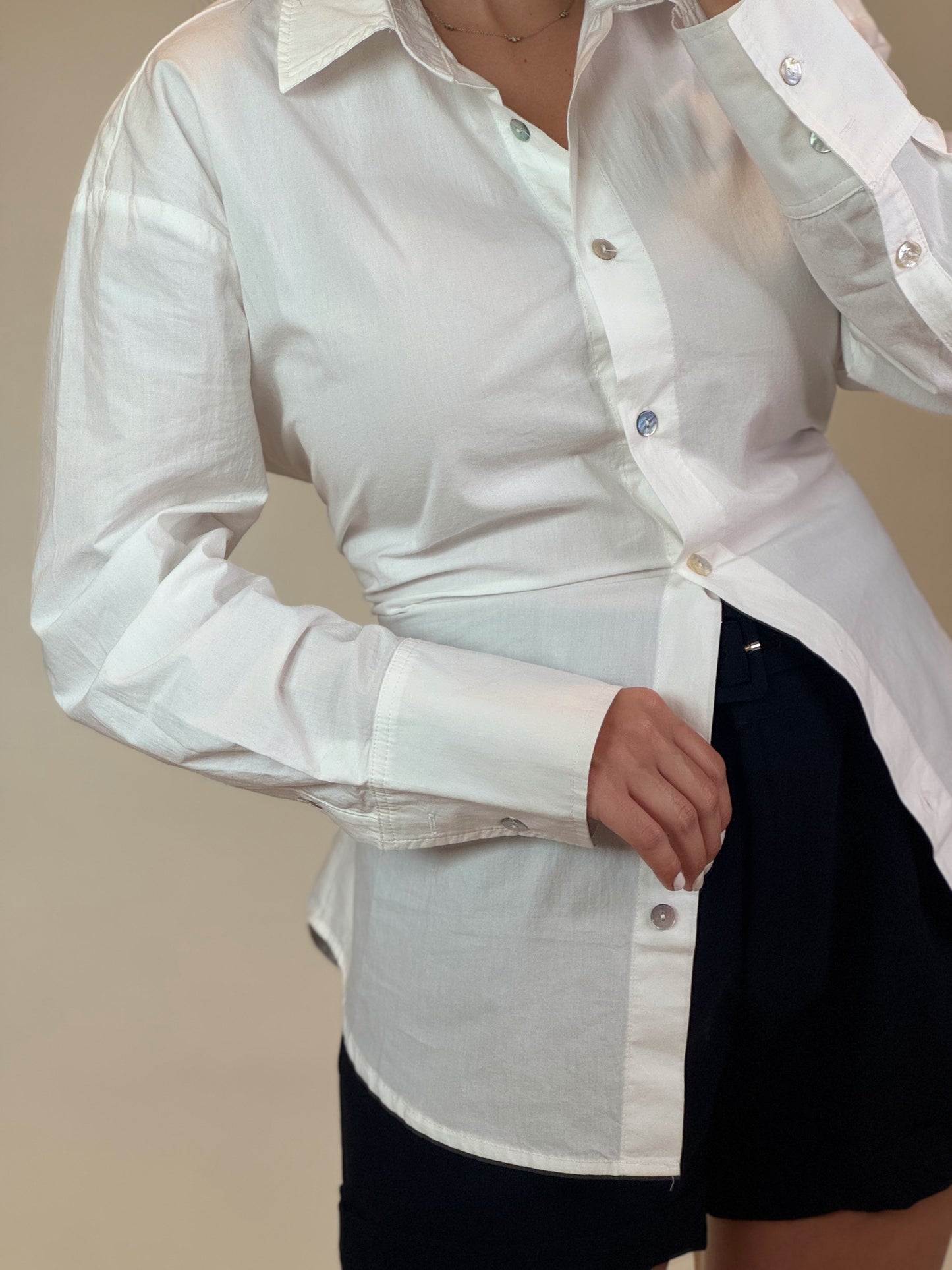 Harper Lace-Up Blouse