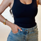 Black Double Layered Bodysuit - FINAL SALE