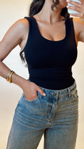 Black Double Layered Bodysuit - FINAL SALE