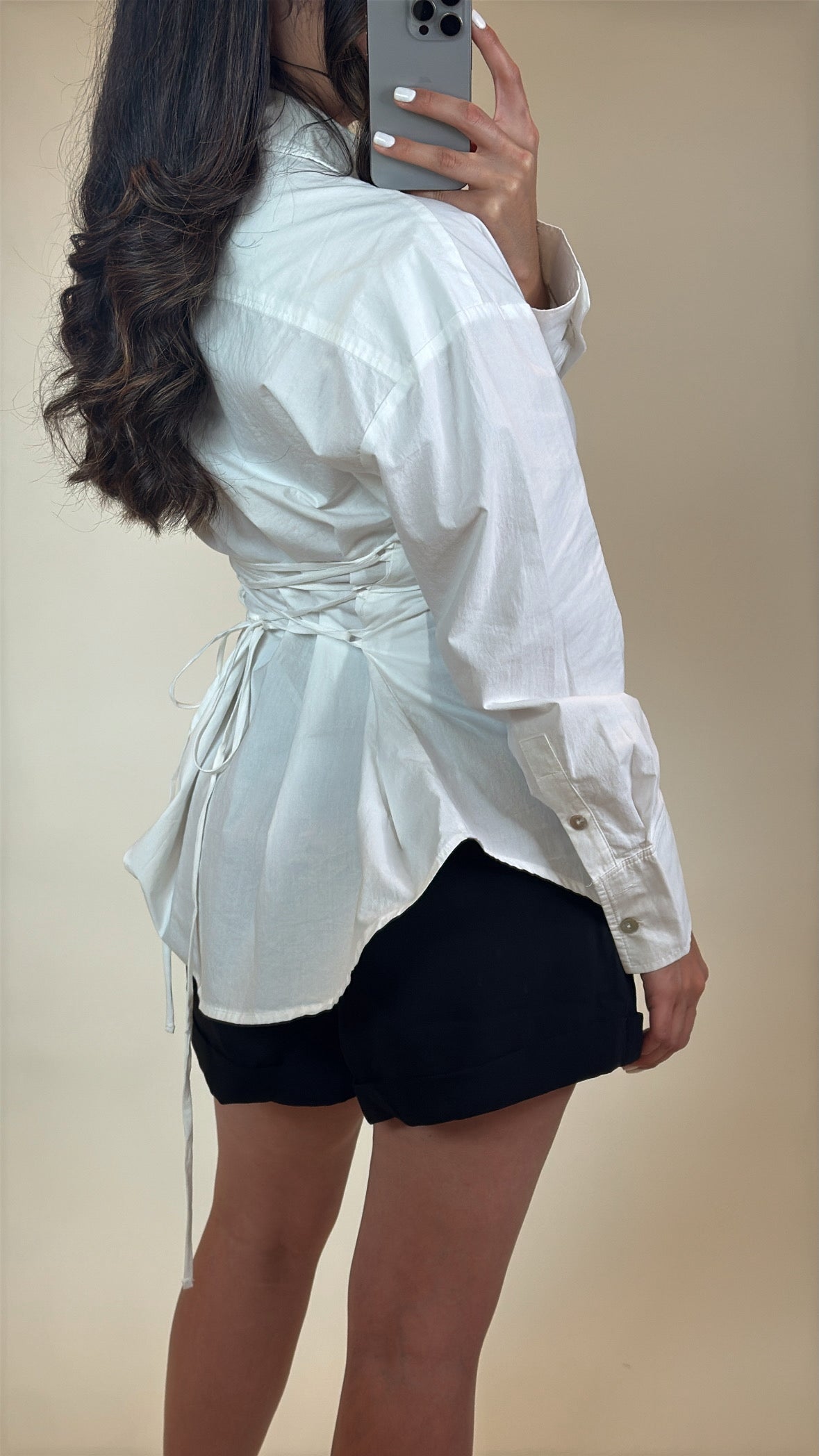 Harper Lace-Up Blouse