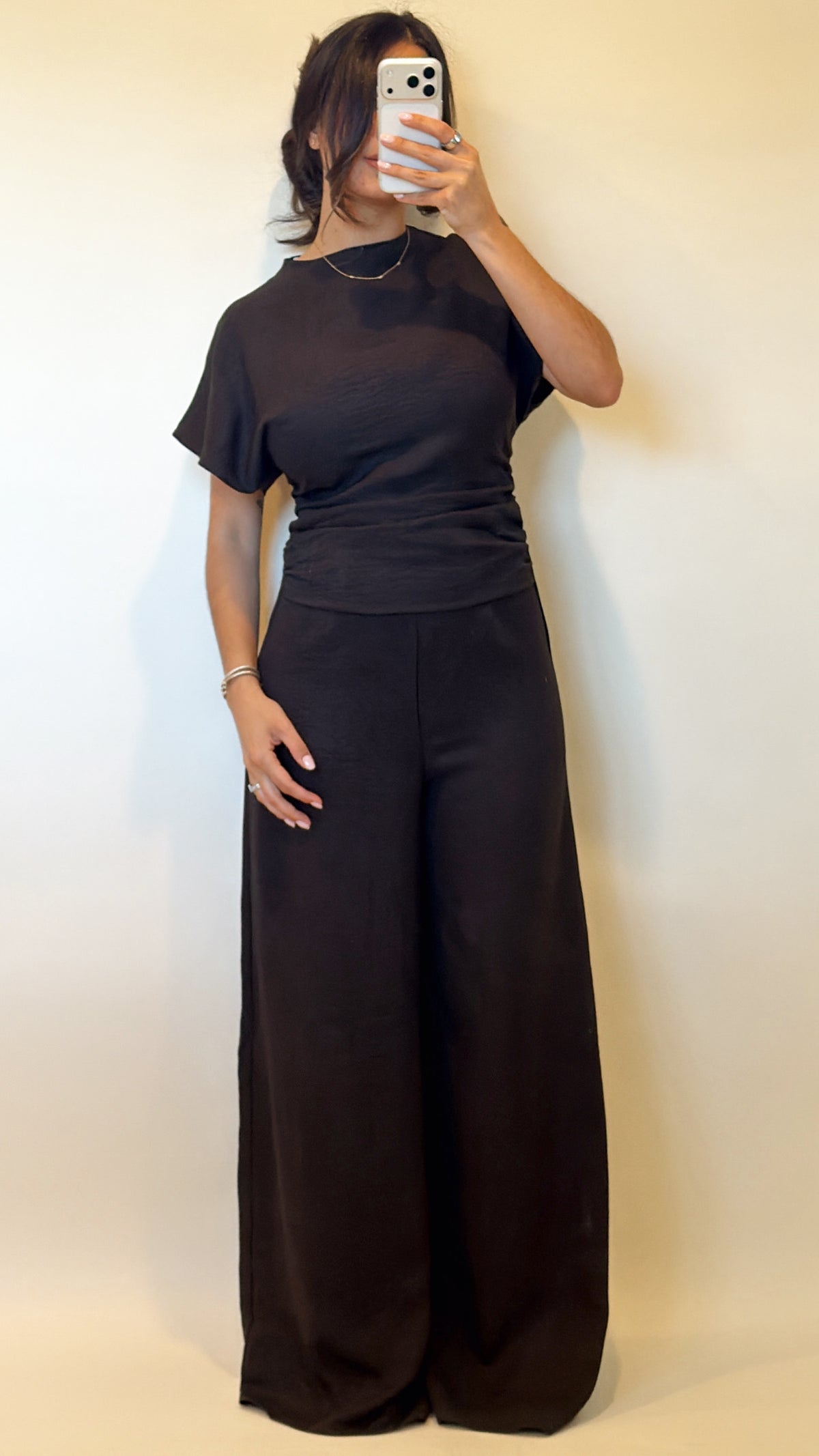 Noir Wide-Leg Essential Jumpsuit