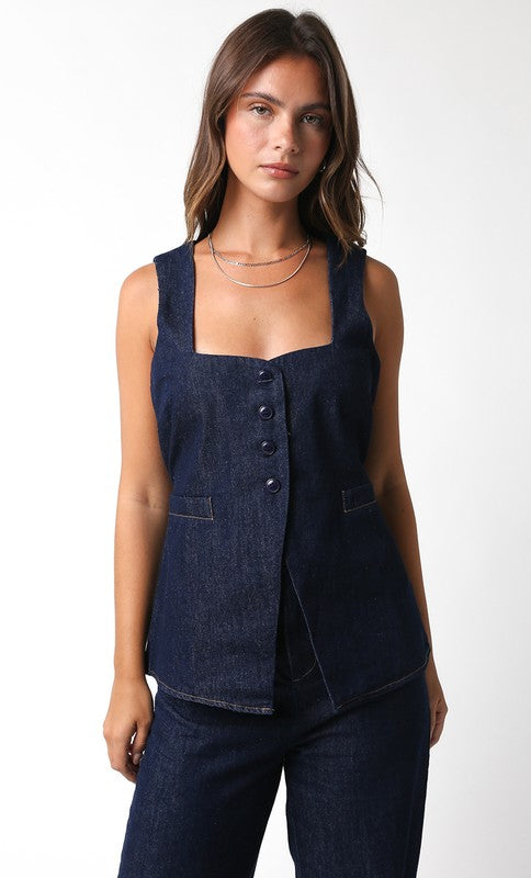 Ellen Denim Top- FINAL SALE
