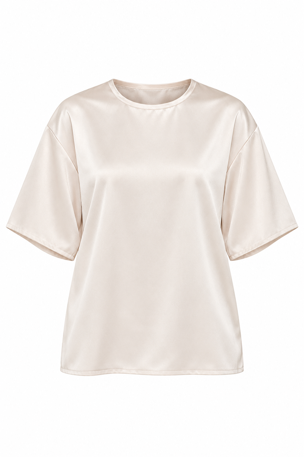 Satin Crew Neck Blouse- Non Returnable