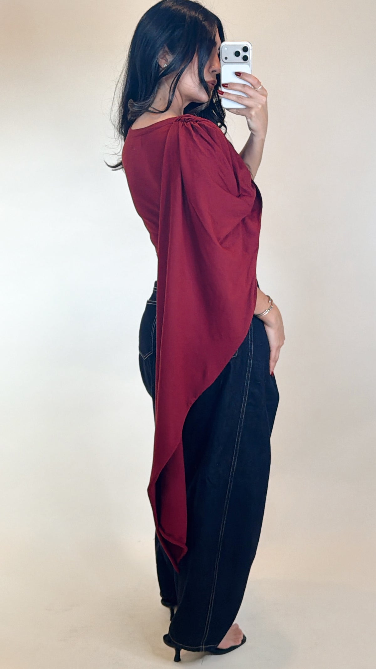 Morello Draped Scarf Top