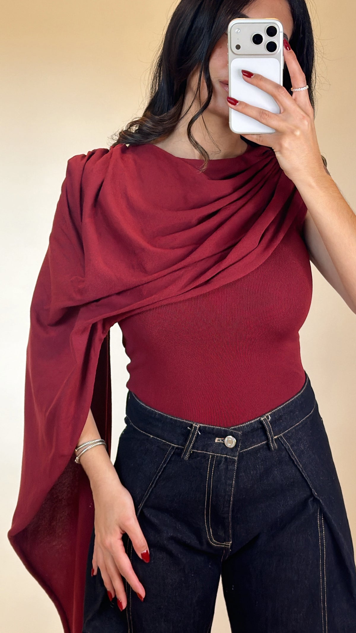 Morello Draped Scarf Top