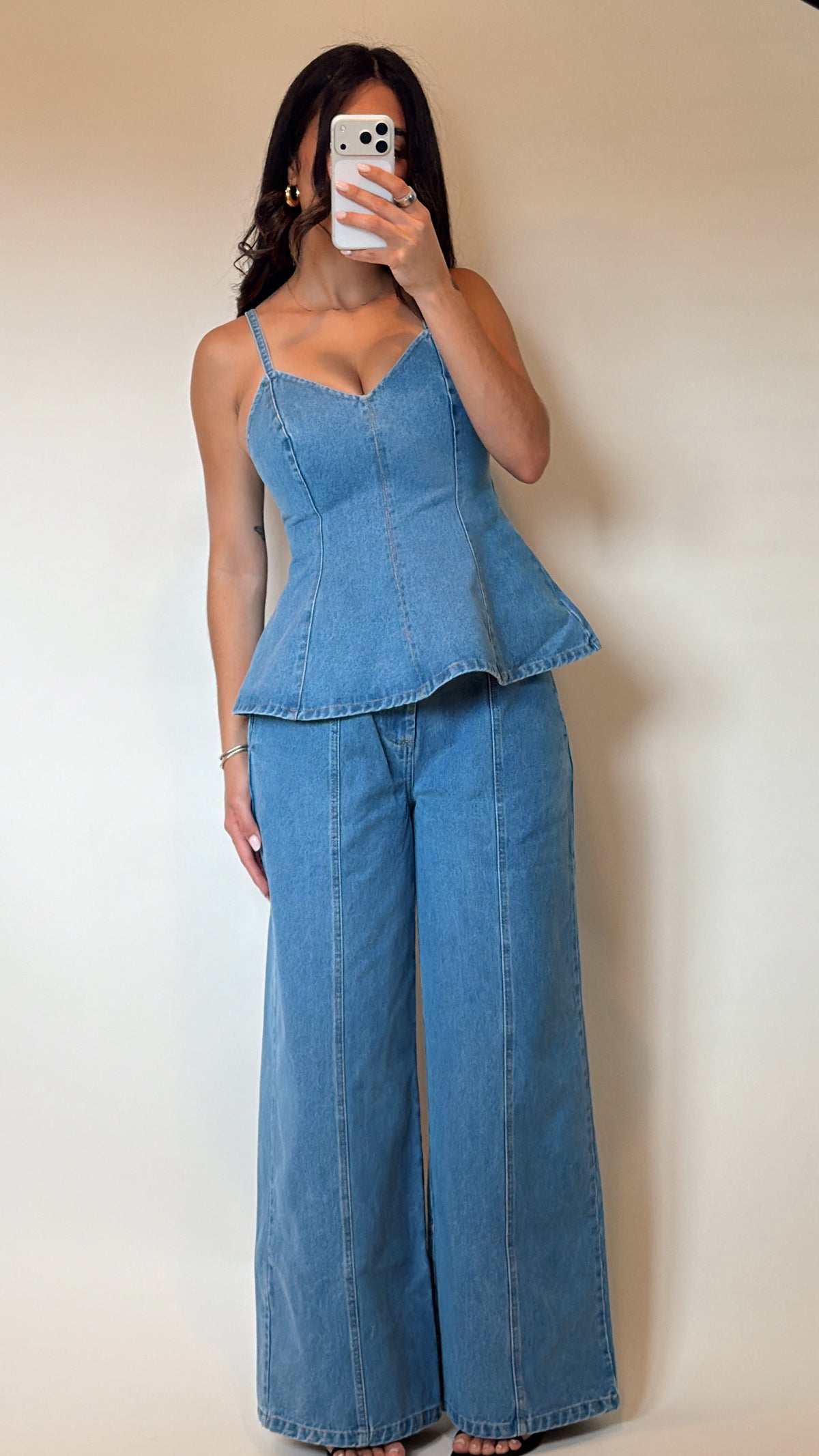 Timeless Peplum Denim Set