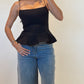 Black Peplum Top