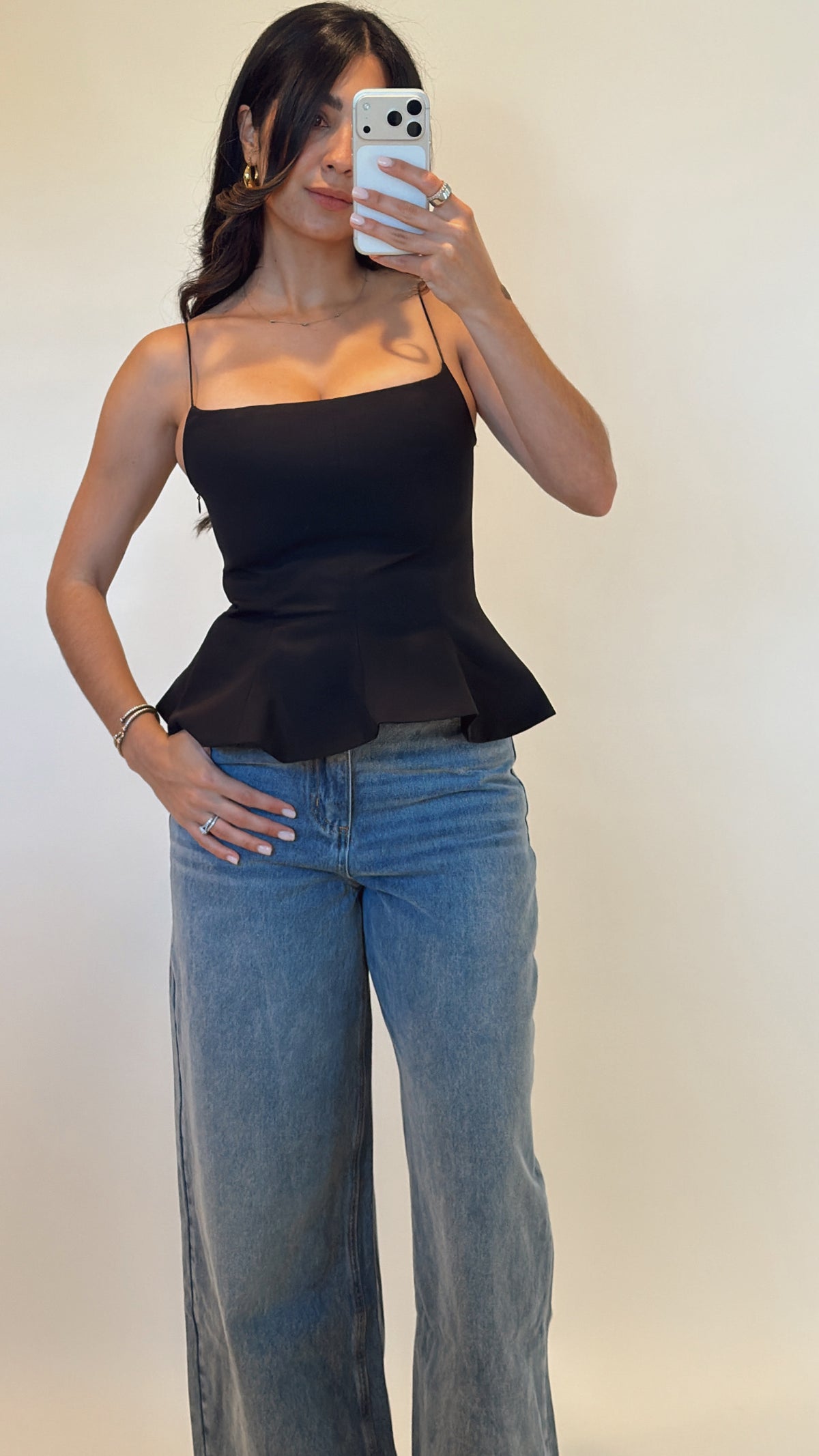 Black Peplum Top