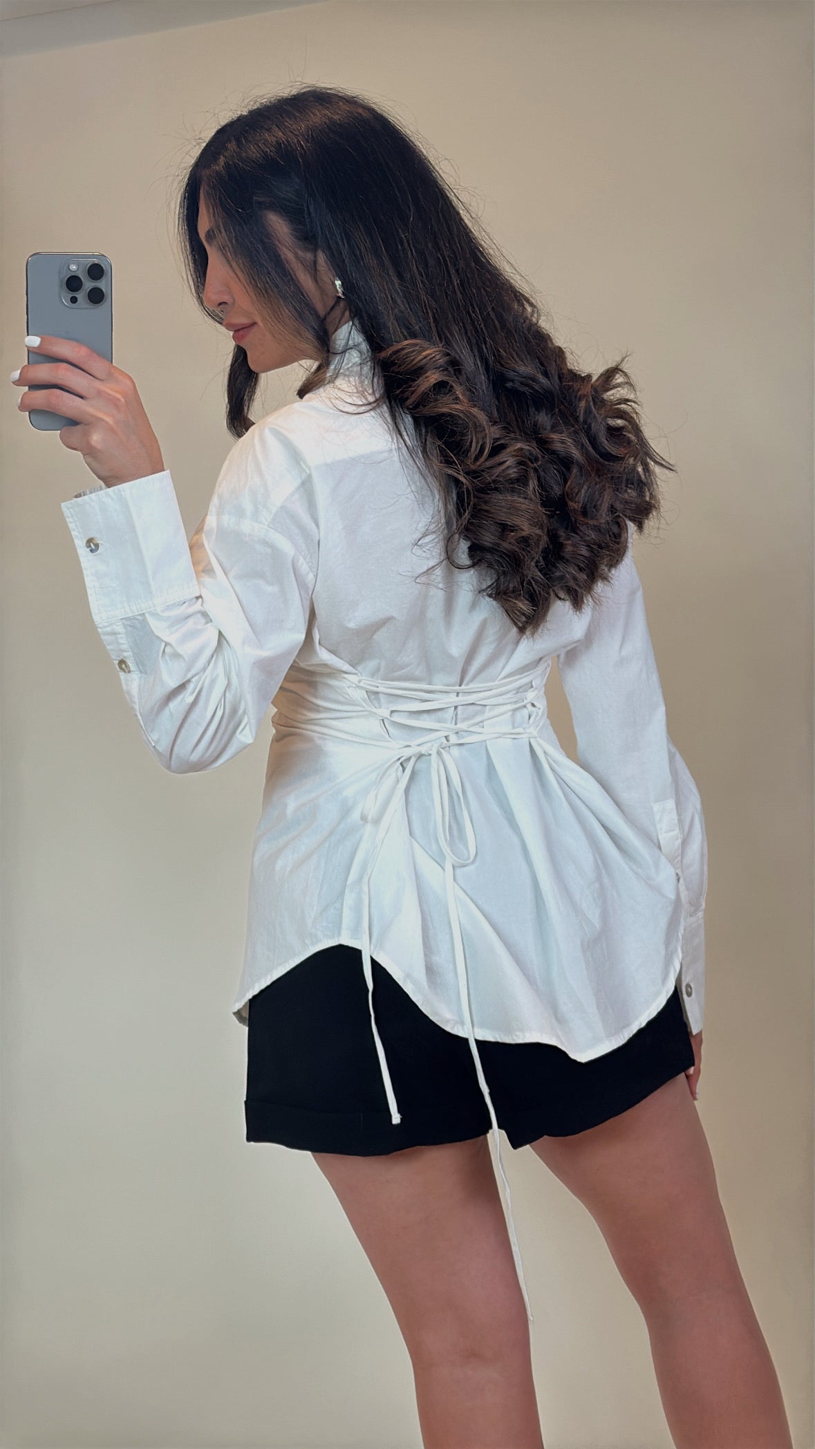 Harper Lace-Up Blouse