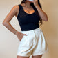 V-Neck Ribbed Tank Black