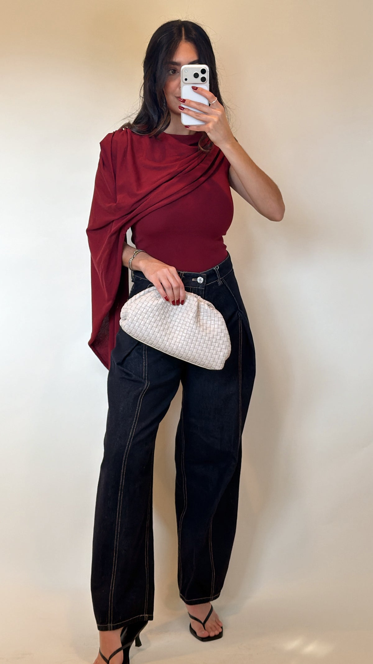 Morello Draped Scarf Top