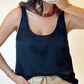 Sleeveless Satin Tank Top