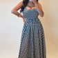 Maren Gingham Smocked Maxi Dress