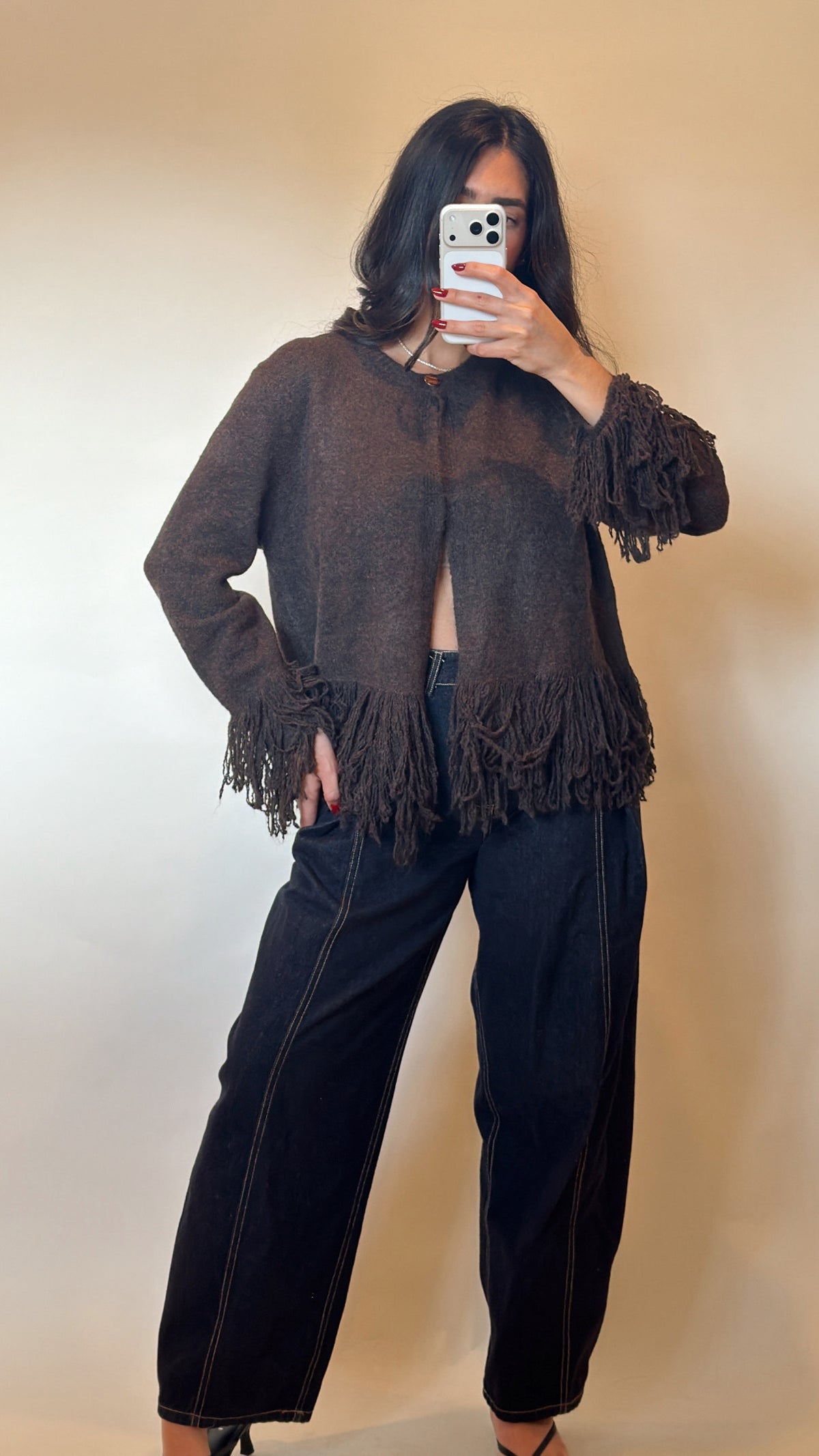 Fringe Knit Cardigan
