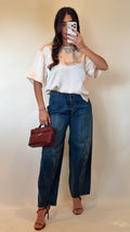 Satin Crew Neck Blouse- Non Returnable