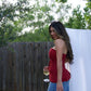 Cherry Linen Top