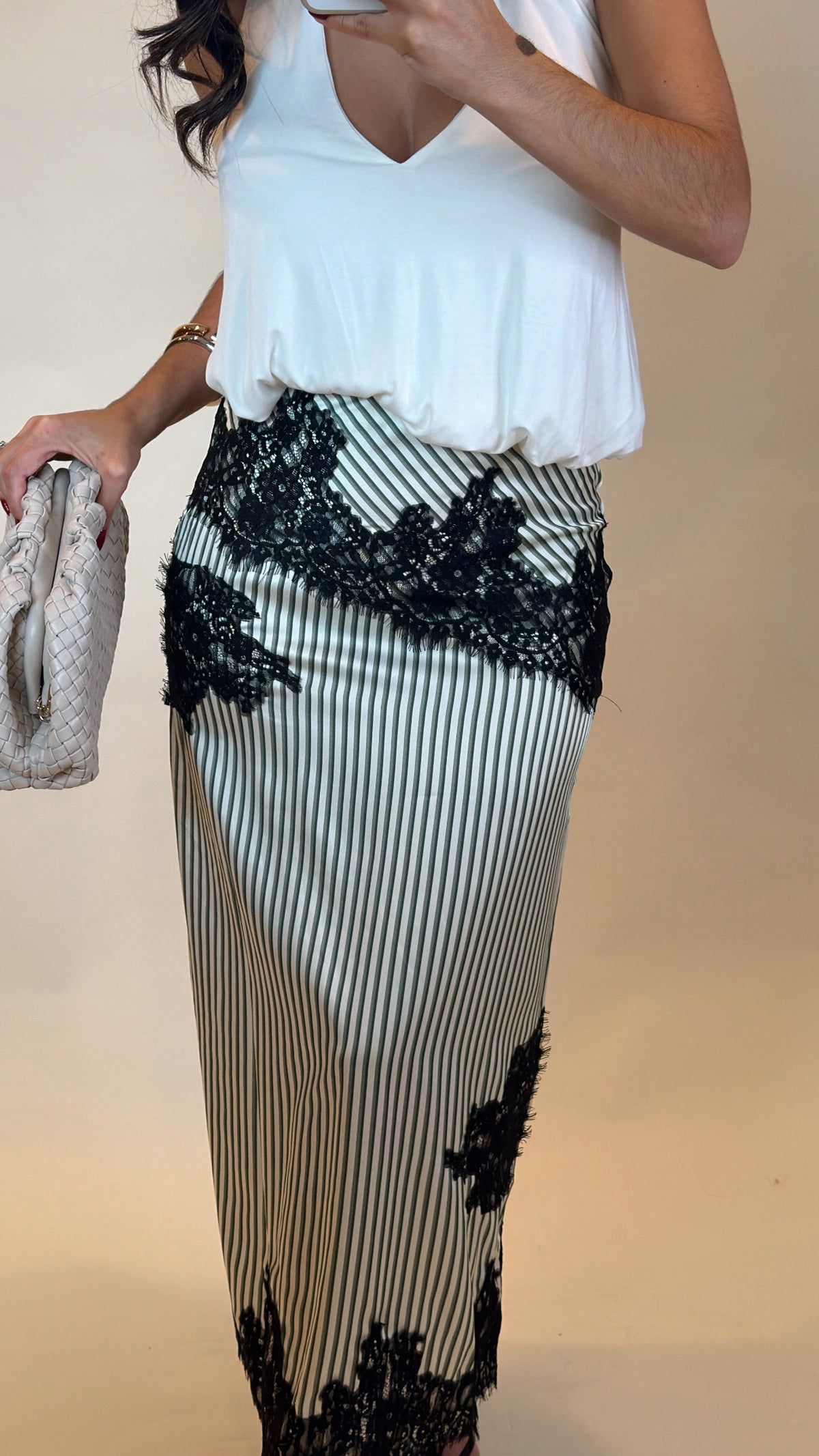 Verona Satin Lace Skirt