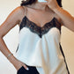 Lace Trim Silk Top