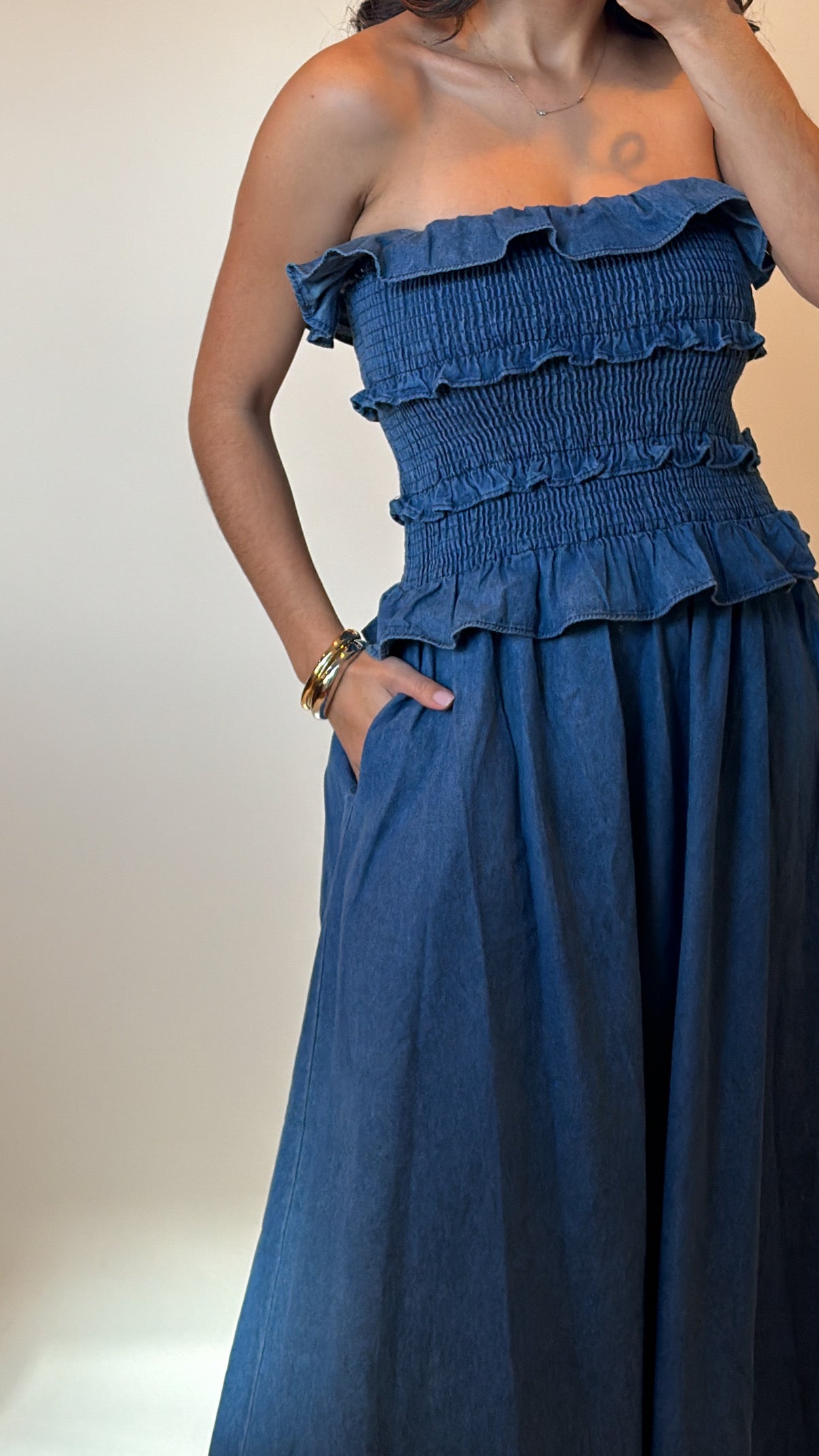 Denim Love Maxi Dress-FINAL SALE